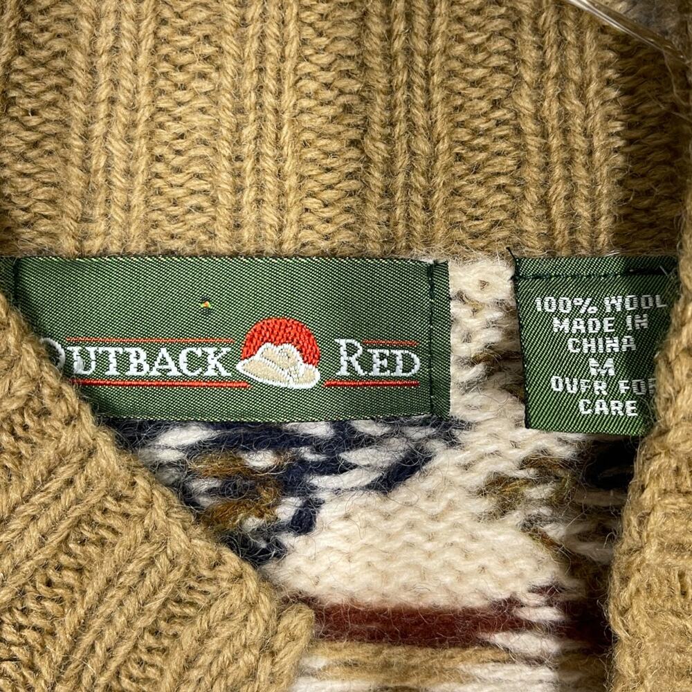 Vintage Wool Fair Isle Heart Nordic Pullover Sweater Medium Tank Cabin Gorpcore - Picture 5 of 5